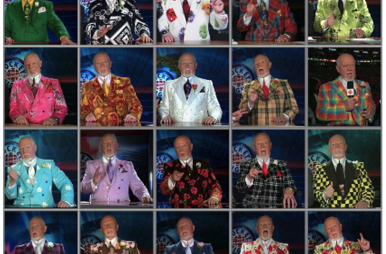 Figure 1: “The many suits of Canadian hockey commentator Don Cherry,” Reddit, uploaded by used ihateyourband, 15 Jan 2013, http://imgur.com/gallery/zT2H1