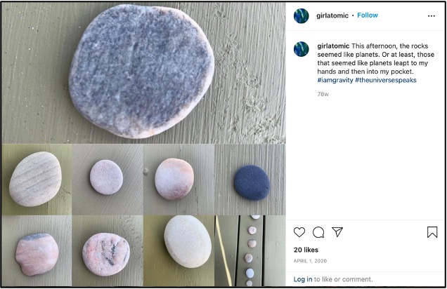 Figure 7: Reaching out to the universe. Screenshot of Instagram post. Photo by Annette Markham. Used with permission.