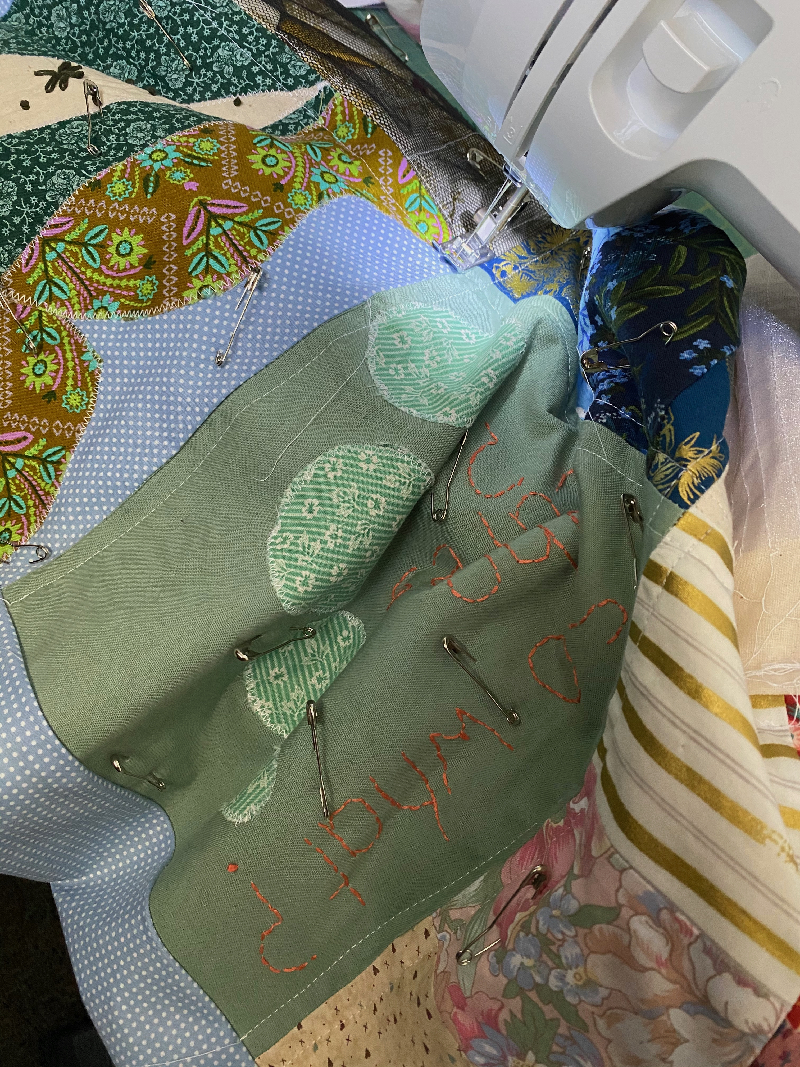 Figure 9: Sewing, quilting through. Image provided by author.