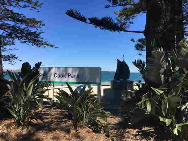 Figure 3: Looking towards the Heads of Botany Bay (Kamay) from Cook Park, Bayside Council, Sans Souci, 2020. Image by the author.